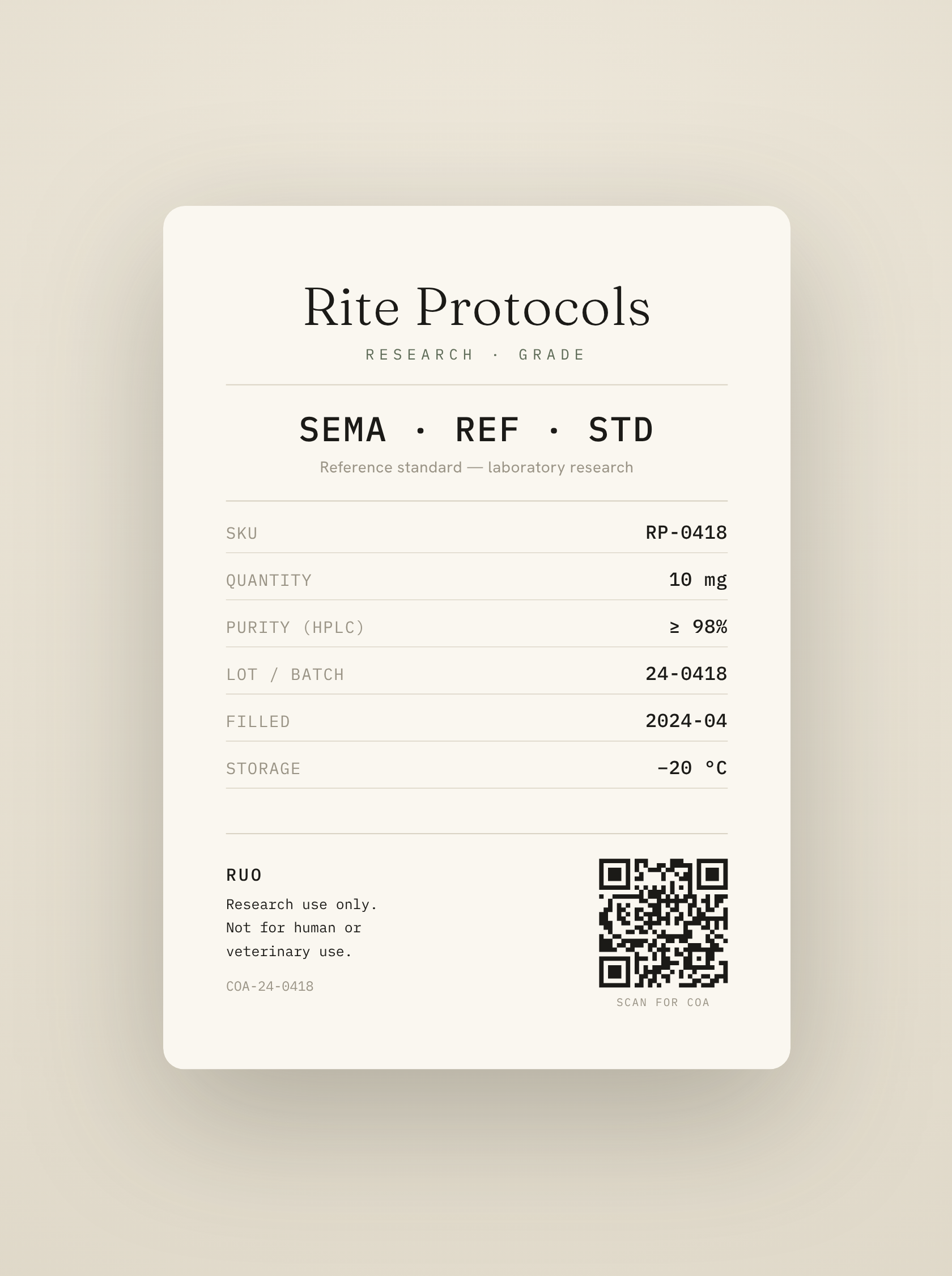 Light apothecary BPC-157 label rendering